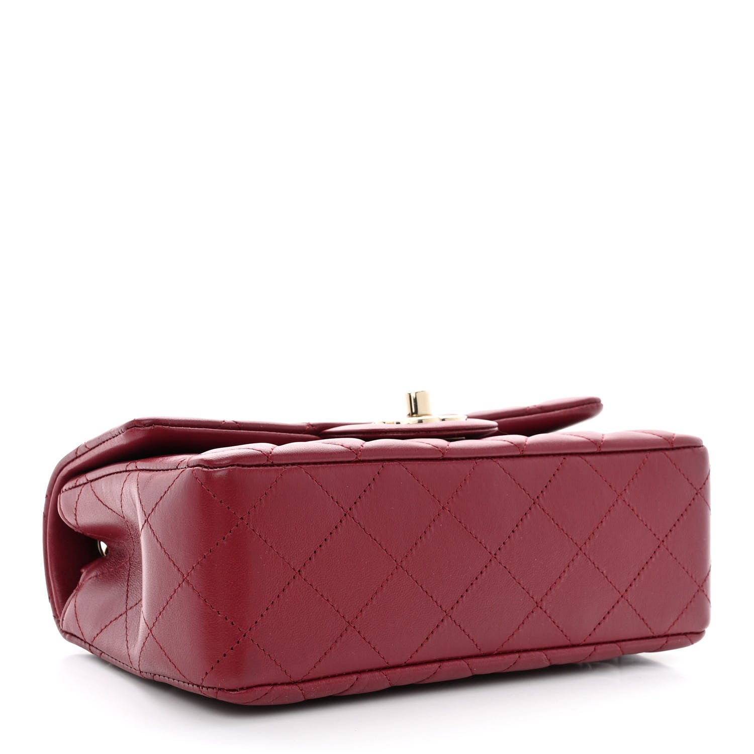 Chanel Lambskin Quilted Mini Rectangular Flap Burgundy 4 of 11