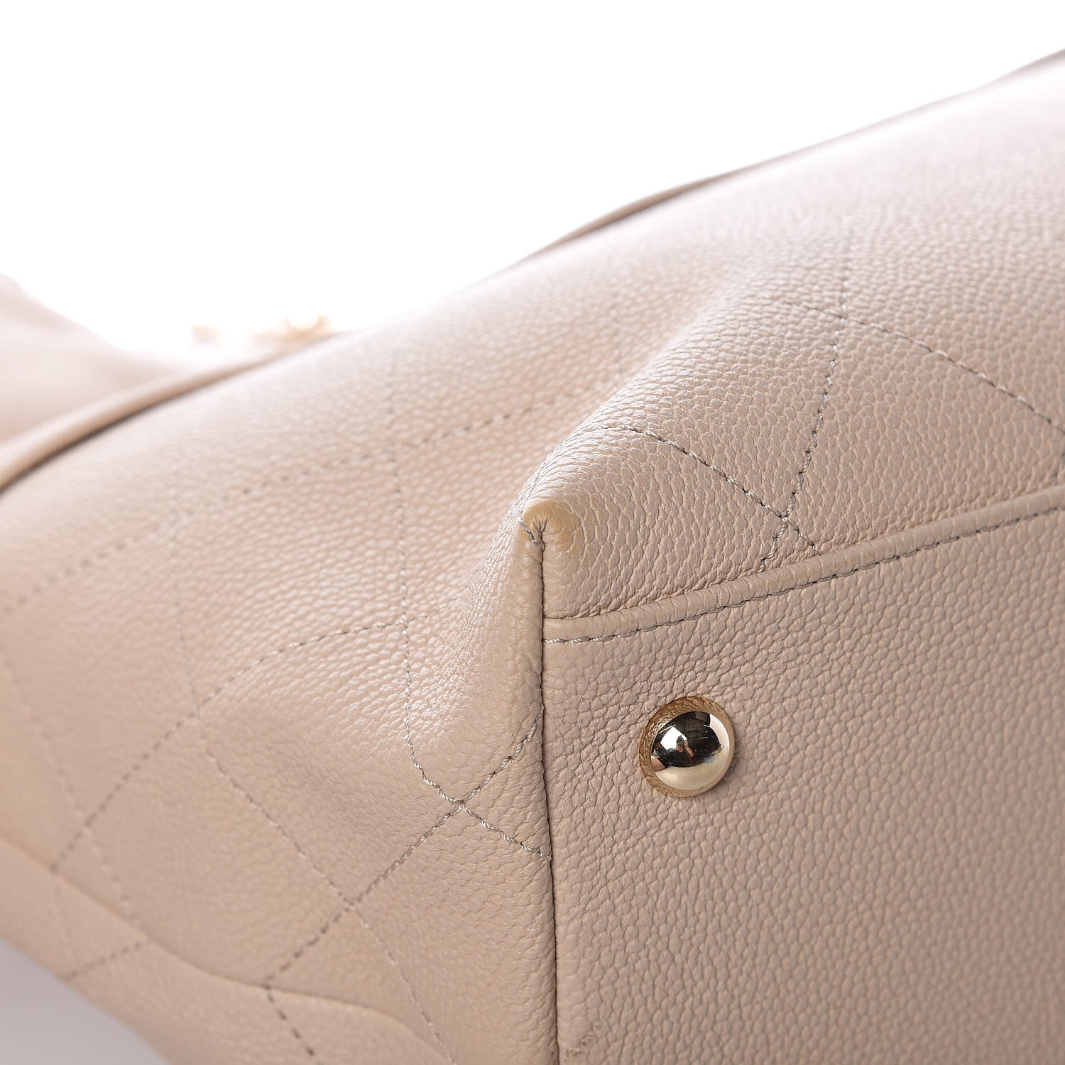 Chanel Crumpled Grained Calfskin Zip and Carry Shopping Tote Beige 11 of 12