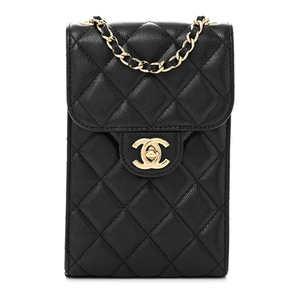 Chanel Caviar Quilted Classic Phone Holder Black 1 of 11