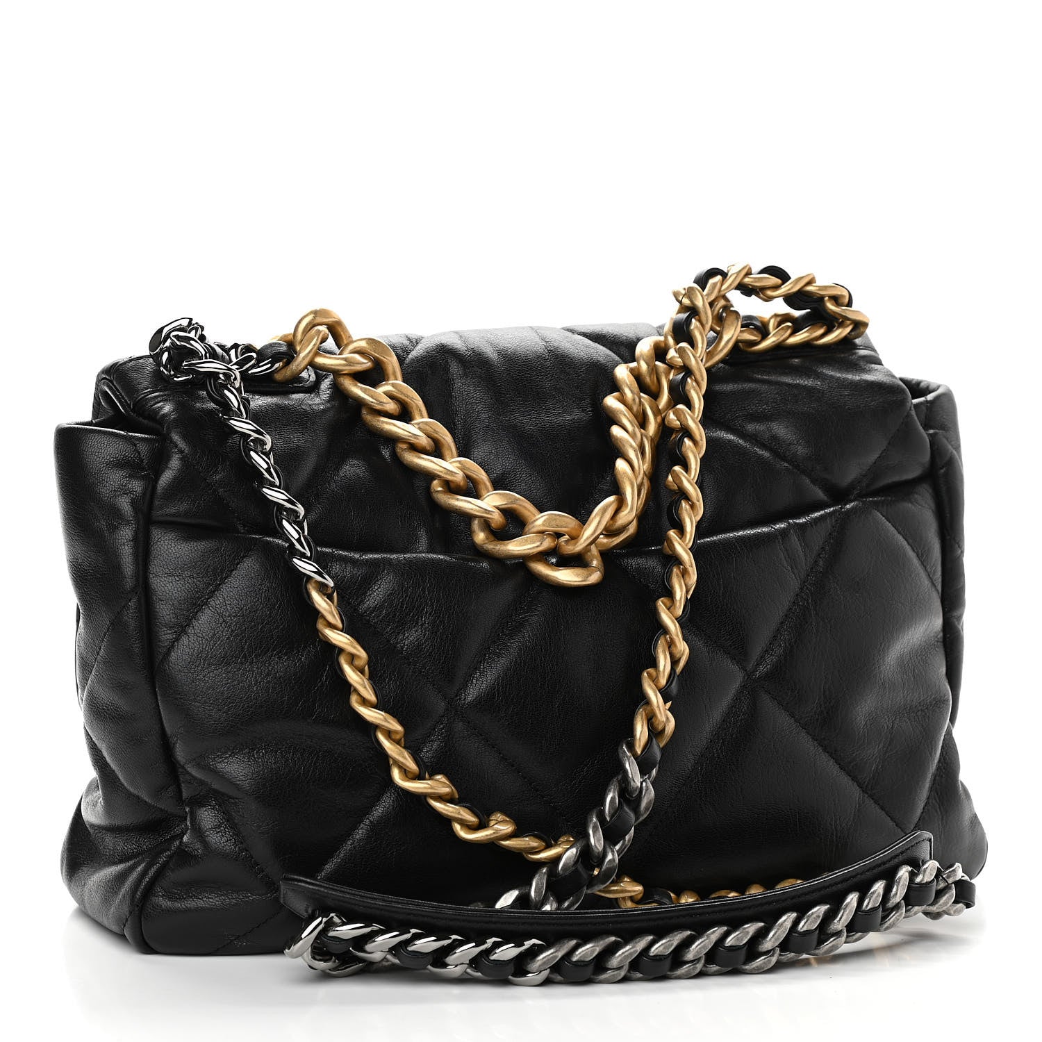 Chanel Goatskin Quilted Large Chanel 19 Flap Black 3 of 13