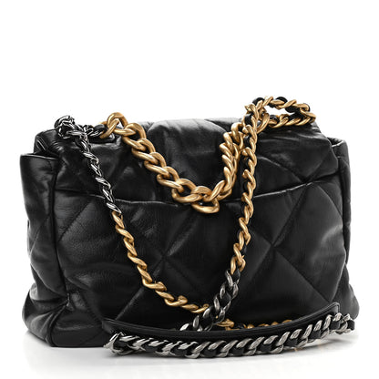 Chanel Goatskin Quilted Large Chanel 19 Flap Black 3 of 13