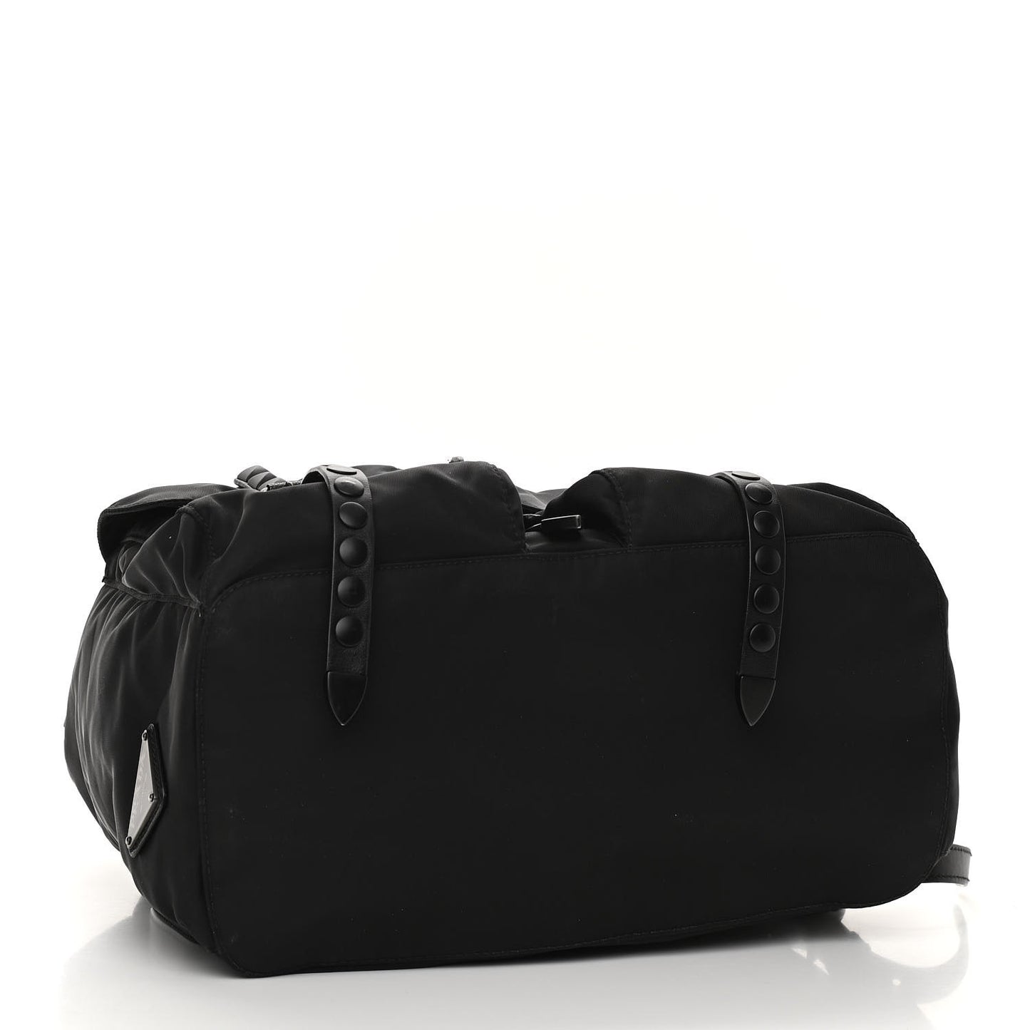 Nylon New Vela Monochrome Studded Backpack Black