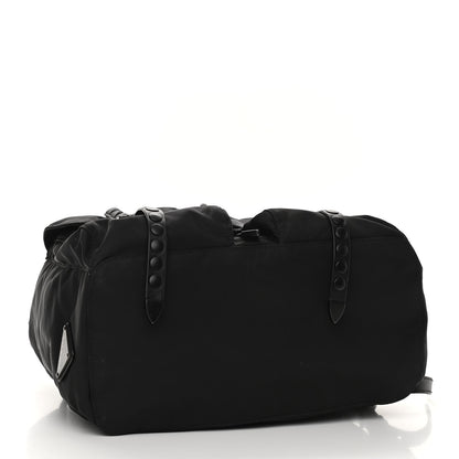 Prada Nylon New Vela Monochrome Studded Backpack Black 4 of 9