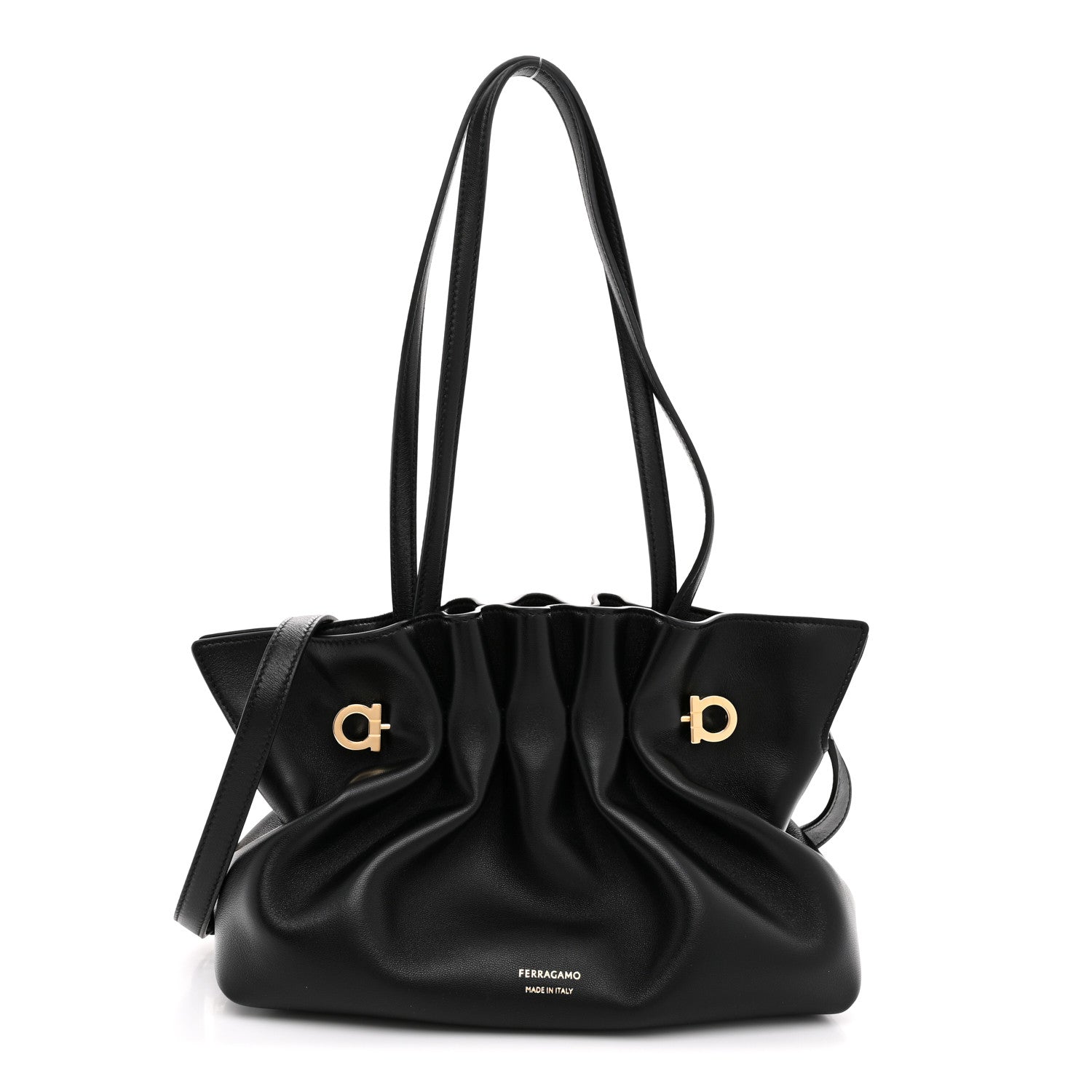 Salvatore Ferragamo Nappa Small Dumpling Soft Bag Black 1 of 10