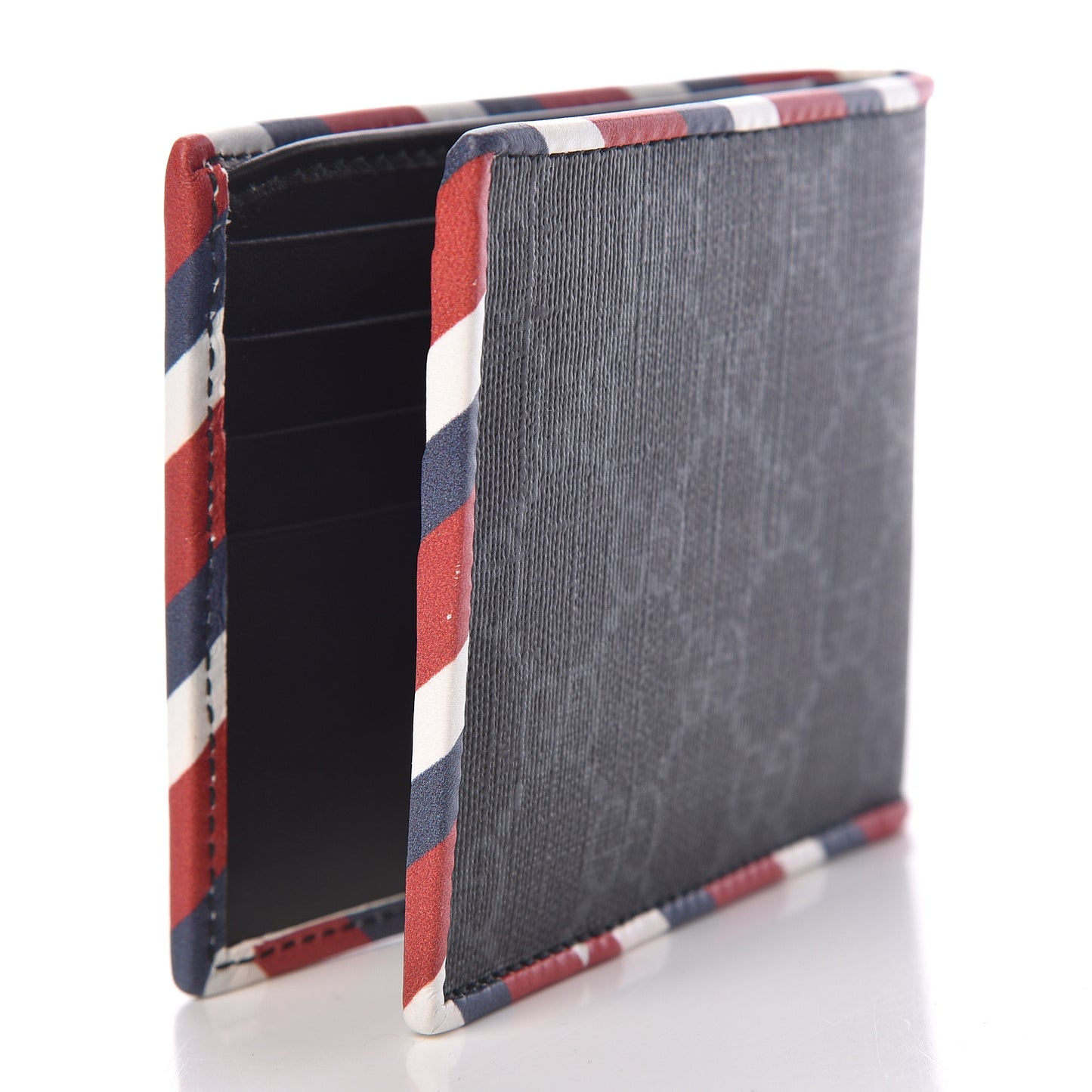 GG Supreme Monogram Night Courrier Bi-Fold Wallet Black Grey