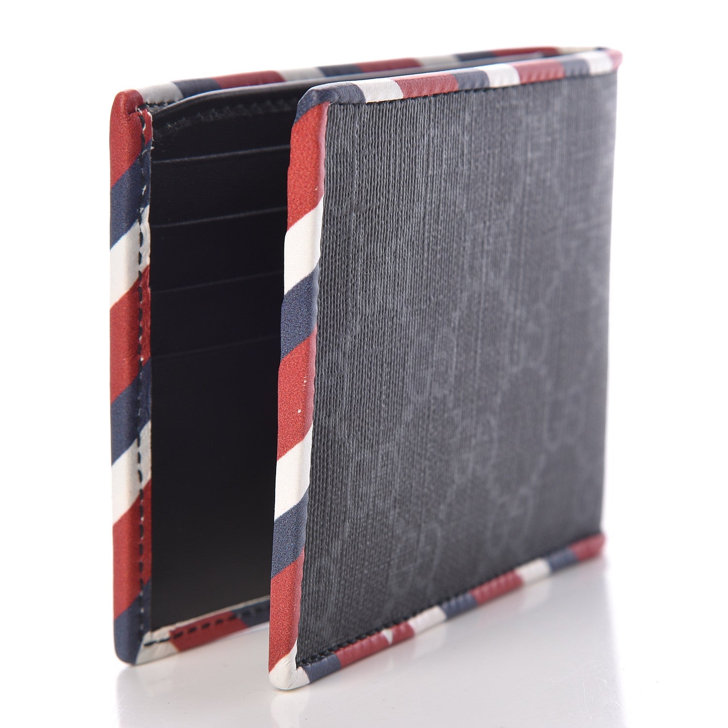 Gucci GG Supreme Monogram Night Courrier Bi-Fold Wallet Black Grey 3 of 8