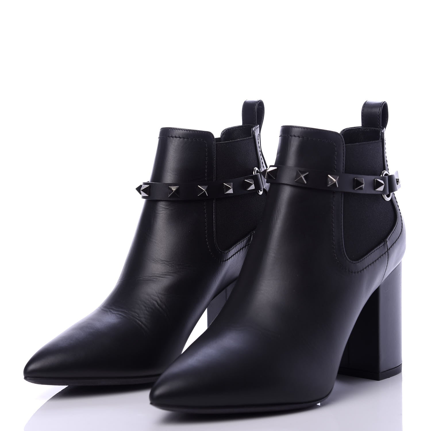 Valentino Garavani Calfskin Rockstud Chelsea 85mm Ankle Boots 38 Black 3 of 10