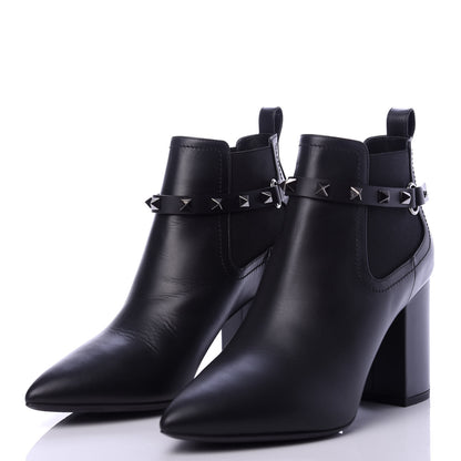 Valentino Garavani Calfskin Rockstud Chelsea 85mm Ankle Boots 38 Black 3 of 10