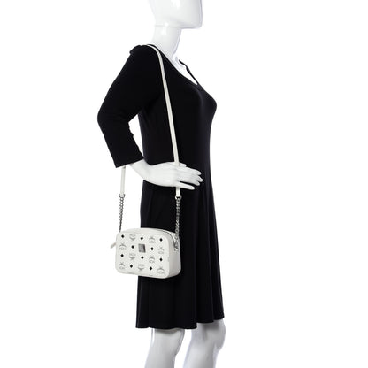 MCM Visetos Camera Crossbody Bag White 2 of 9