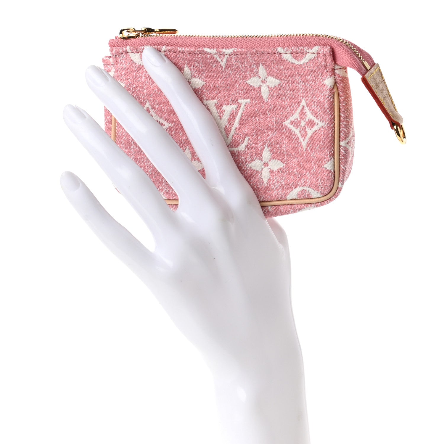 Louis Vuitton Denim Jacquard Monogram Micro Pochette Accessories Rose 2 of 6