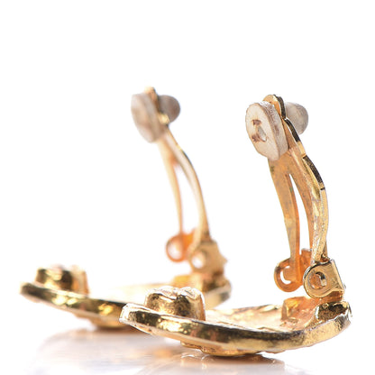 Chanel Oval CC Clip On Earrings Gold 3 of 4