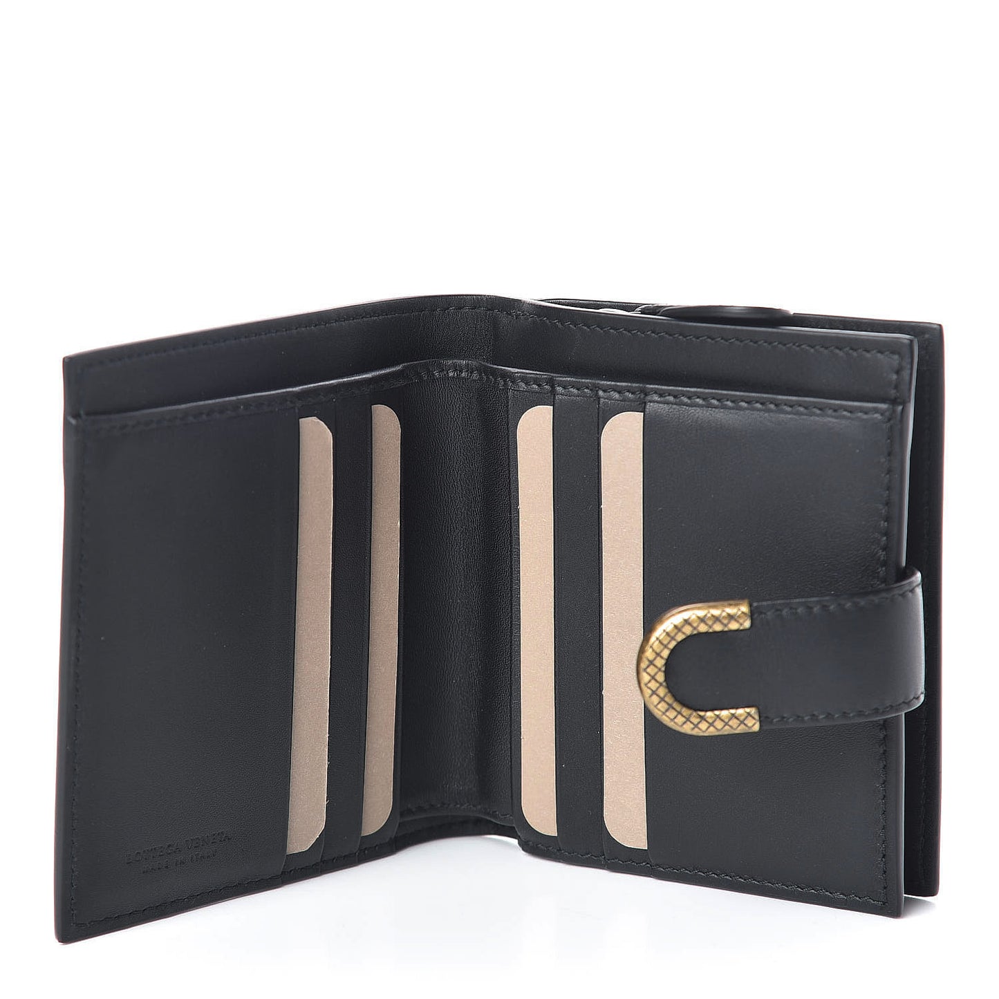 Nappa French Compact Wallet Black