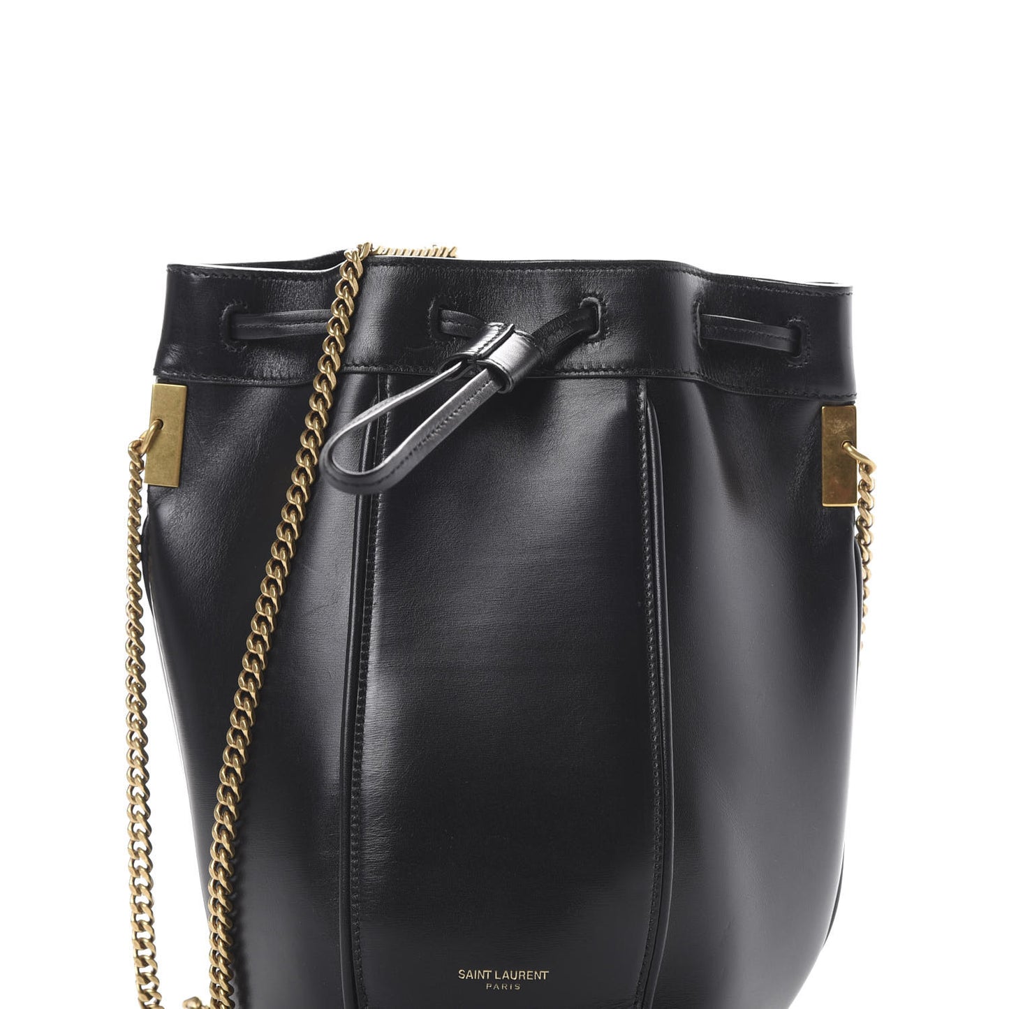 Smooth Calfskin Small Talitha Bucket Bag Black