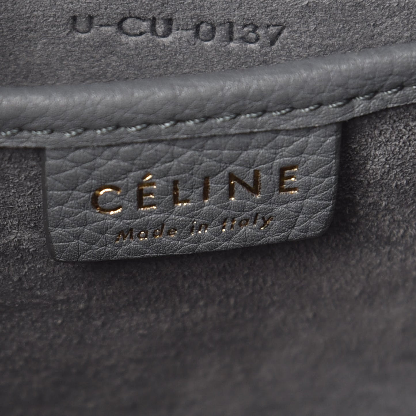 Drummed Calfskin Nano Luggage Kohl