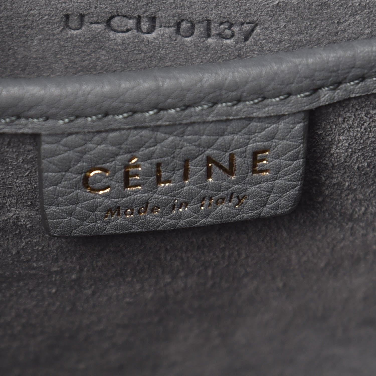 Celine Drummed Calfskin Nano Luggage Kohl 8 of 10