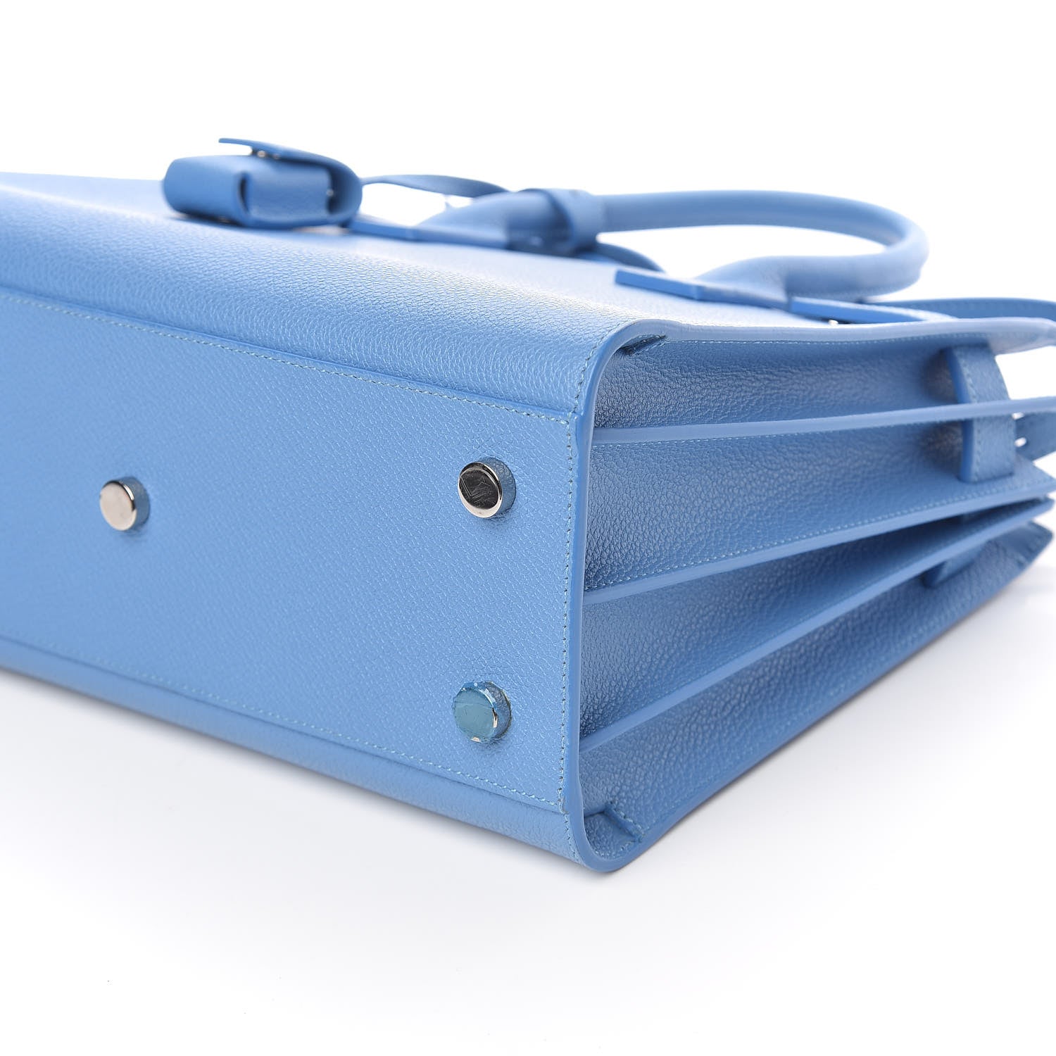 Saint Laurent Grained Calfskin Baby Sac De Jour Blue Clair 6 of 10