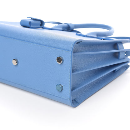 Saint Laurent Grained Calfskin Baby Sac De Jour Blue Clair 6 of 10