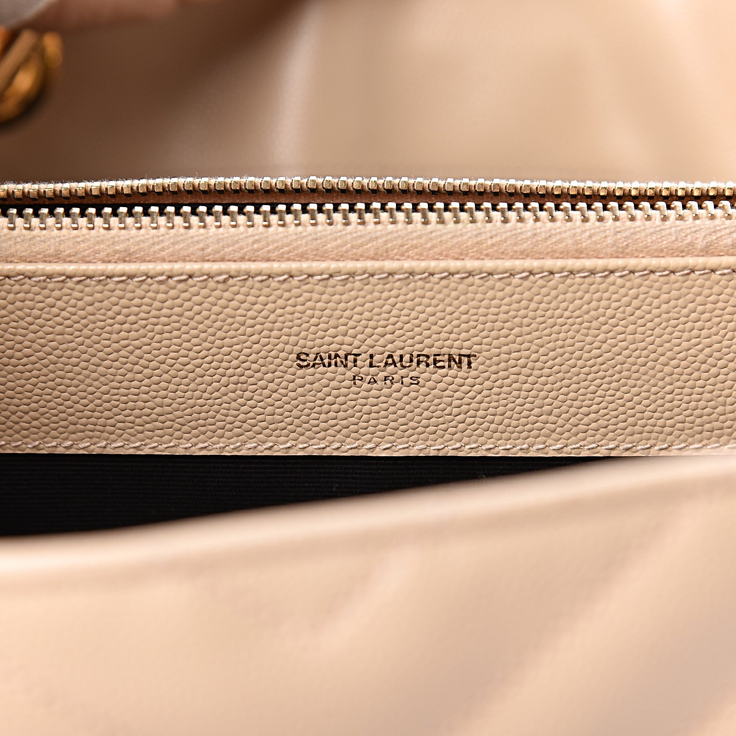 Saint Laurent Grain De Poudre Matelasse Chevron Monogram Shopping Bag Nude Powder 7 of 17