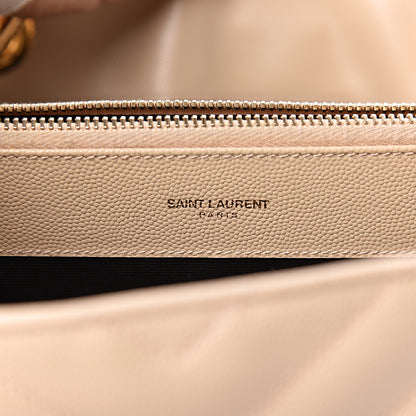 Saint Laurent Grain De Poudre Matelasse Chevron Monogram Shopping Bag Nude Powder 7 of 17