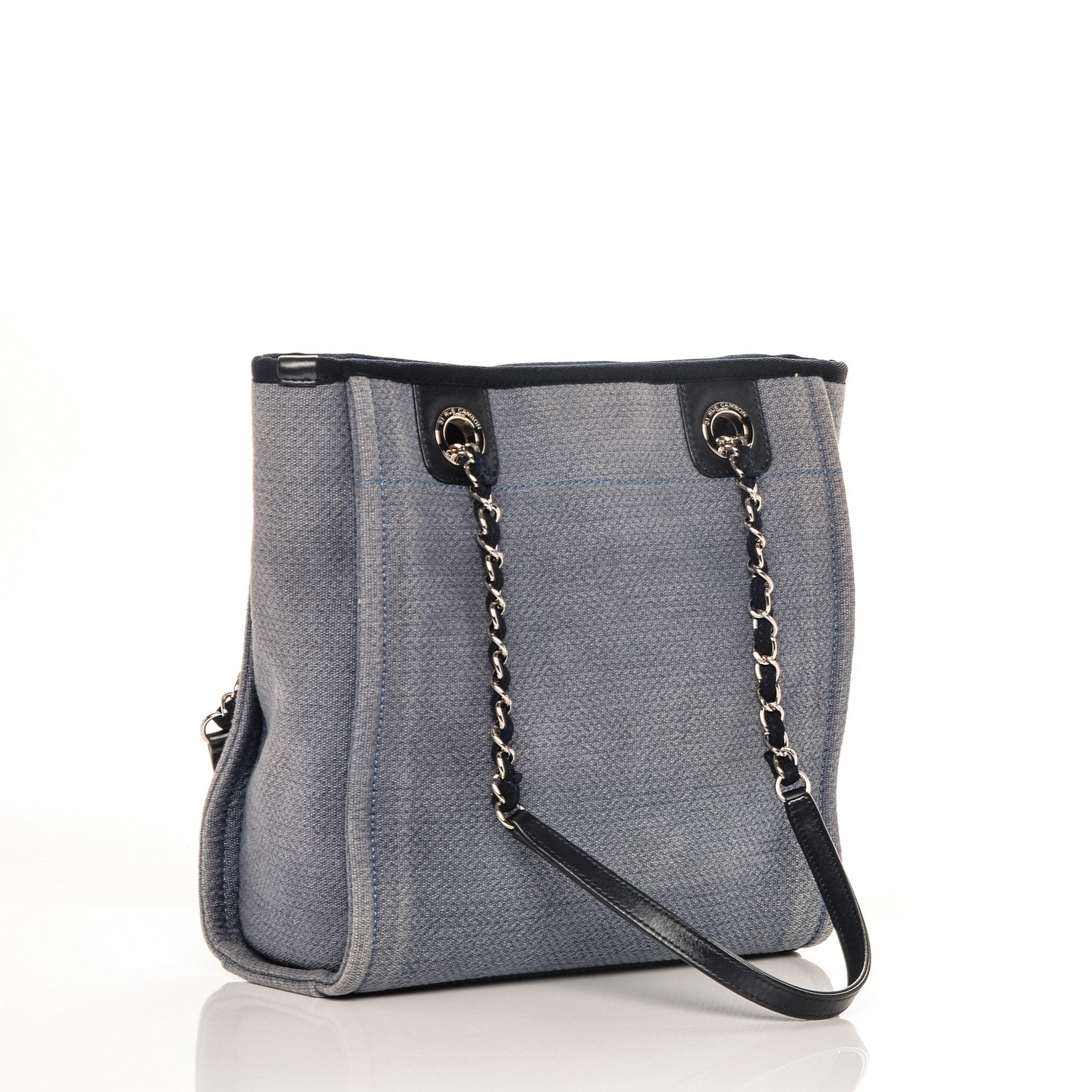 Chanel Canvas Mini Deauville Tote Denim Blue 3 of 7