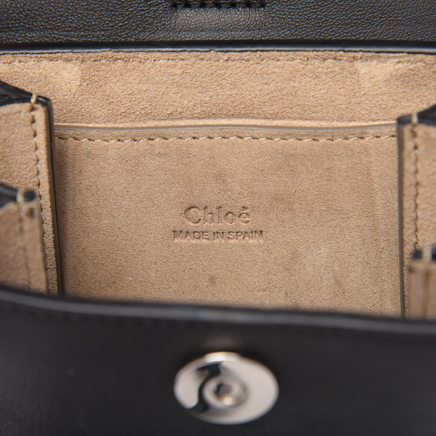 Chloe Suede Calfskin Mini Faye Bracelet Bag Black 8 of 10
