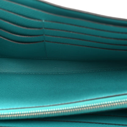Hermes Epsom Enamel Constance Long Wallet Bleu Paon 5 of 10