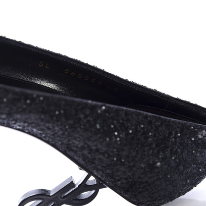 Saint Laurent Glitter Opyum 85 Pumps 40 Black 10 of 11
