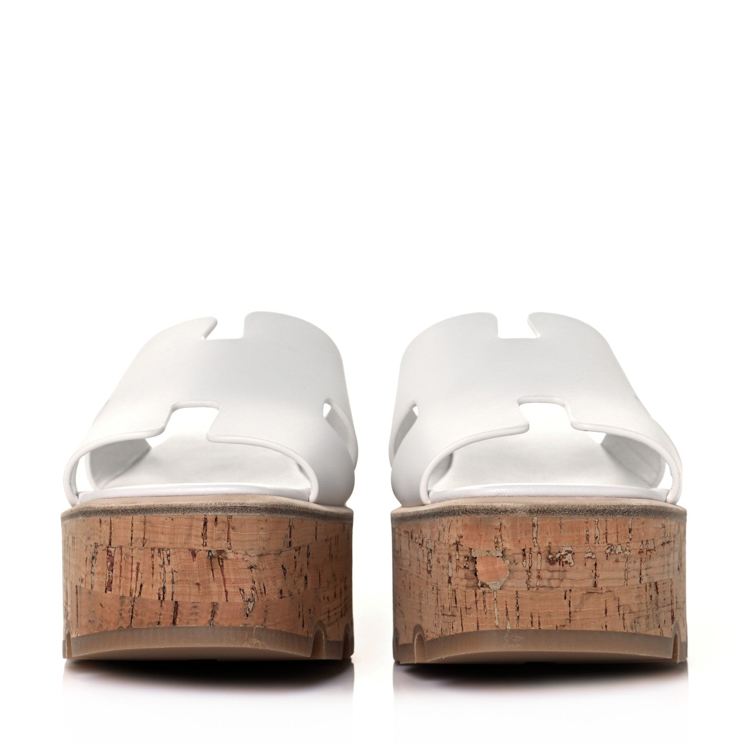 Hermes Calfskin Cork Eze 30 Sandals 38 White 2 of 9