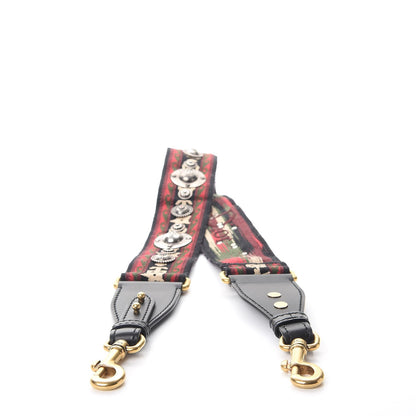 Christian Dior Canvas Embroidered Studded Bohemian Shoulder Strap Red 6 of 6