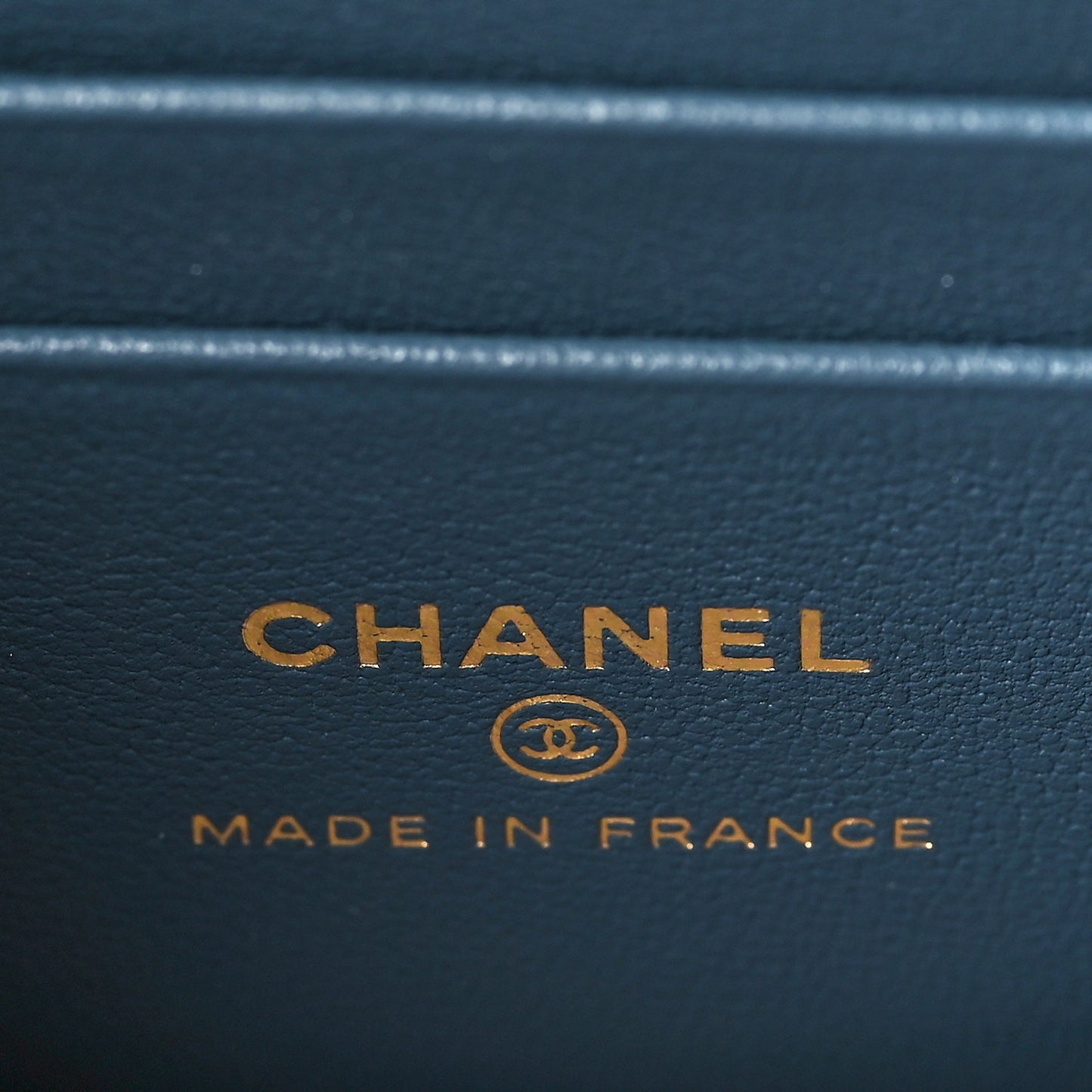 Lambskin Quilted Small Top Handle Vanity Case With Chain Blue
