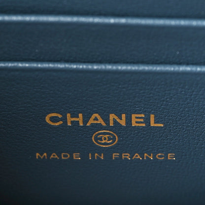 Chanel Lambskin Quilted Small Top Handle Vanity Case With Chain Blue 6 of 9