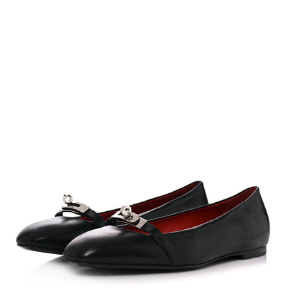 Hermes Goatskin Bilbao Ballet Flats 41 Black 3 of 11