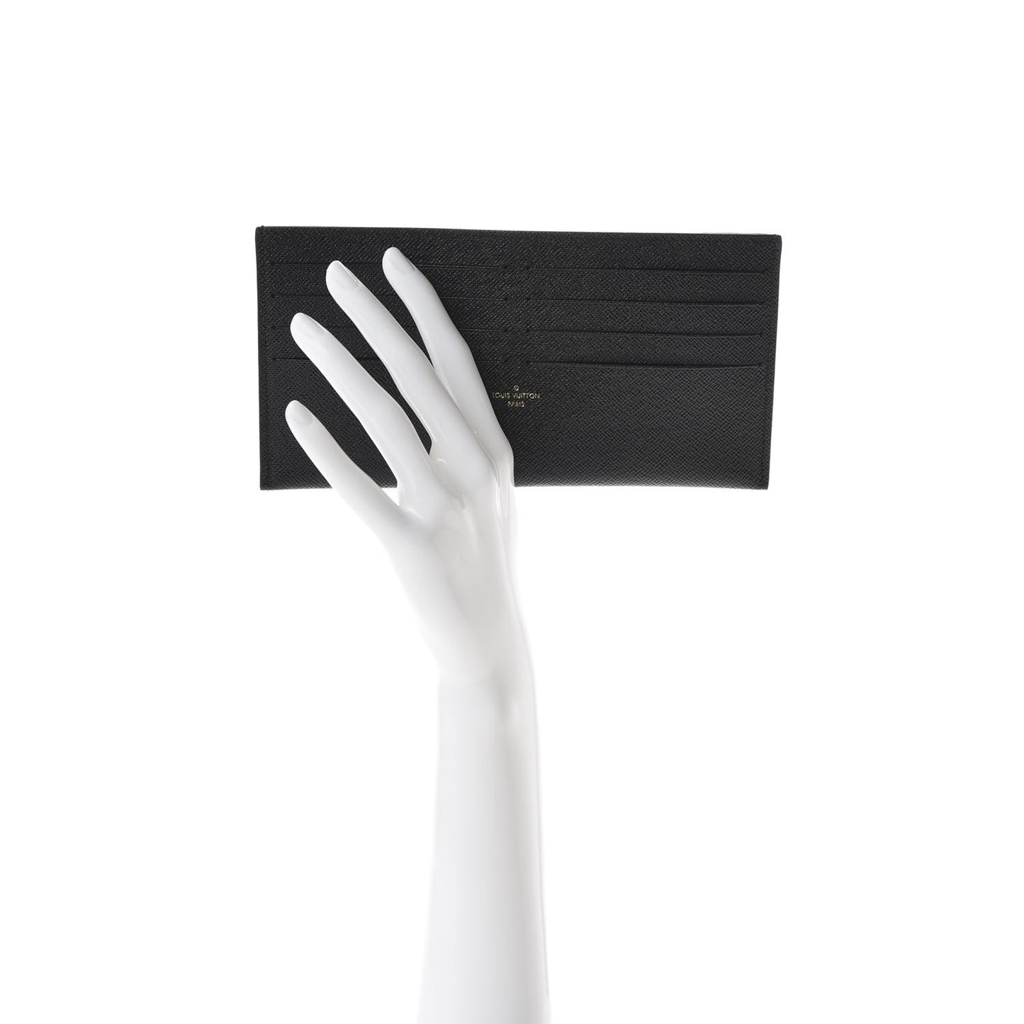 Calfskin Felicie Chain Wallet Card Holder Insert Black