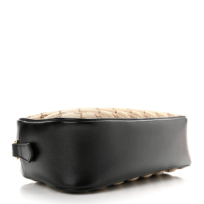 Gucci Monogram Matelasse Diagonal Small GG Marmont Chain Shoulder Bag Beige Black 3 of 9