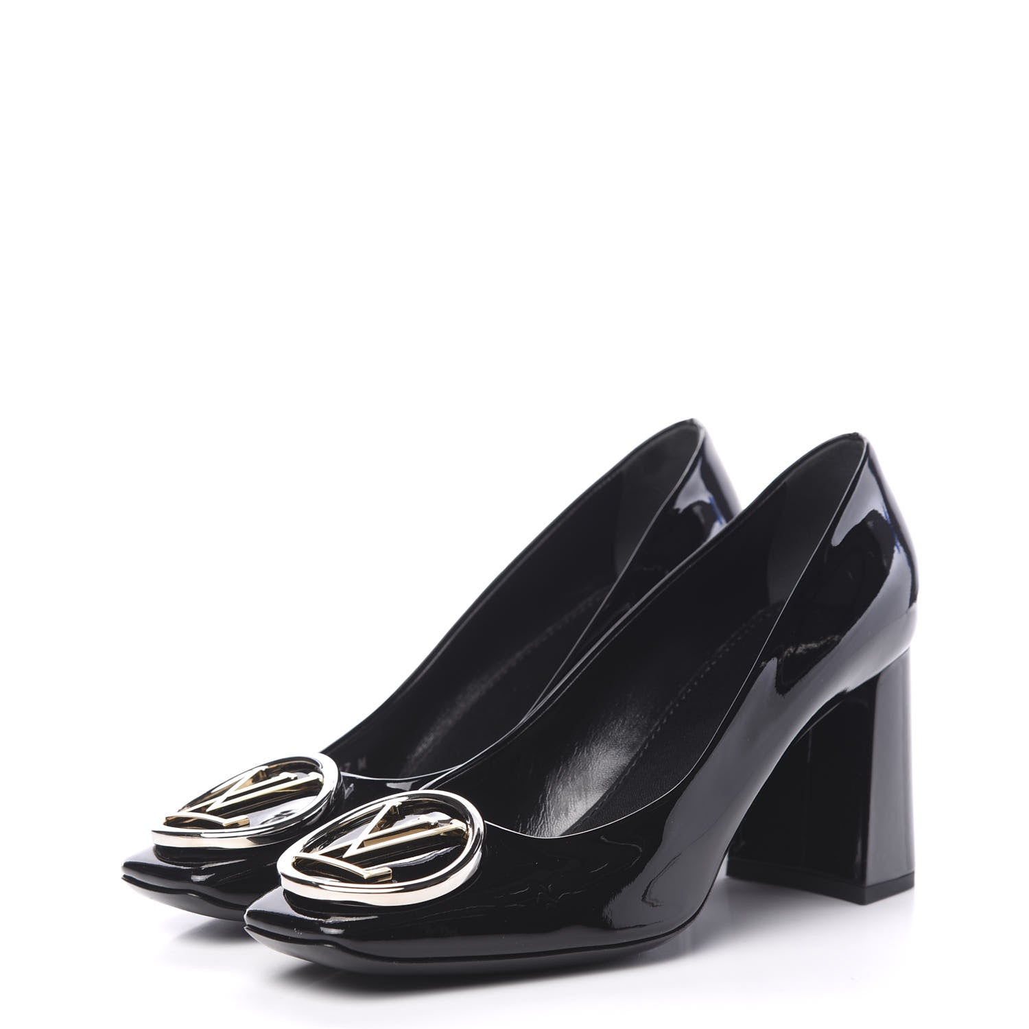 Louis Vuitton LOUIS VUITTON Patent Calfskin Madeleine Pumps 38.5 Black 3 of 9