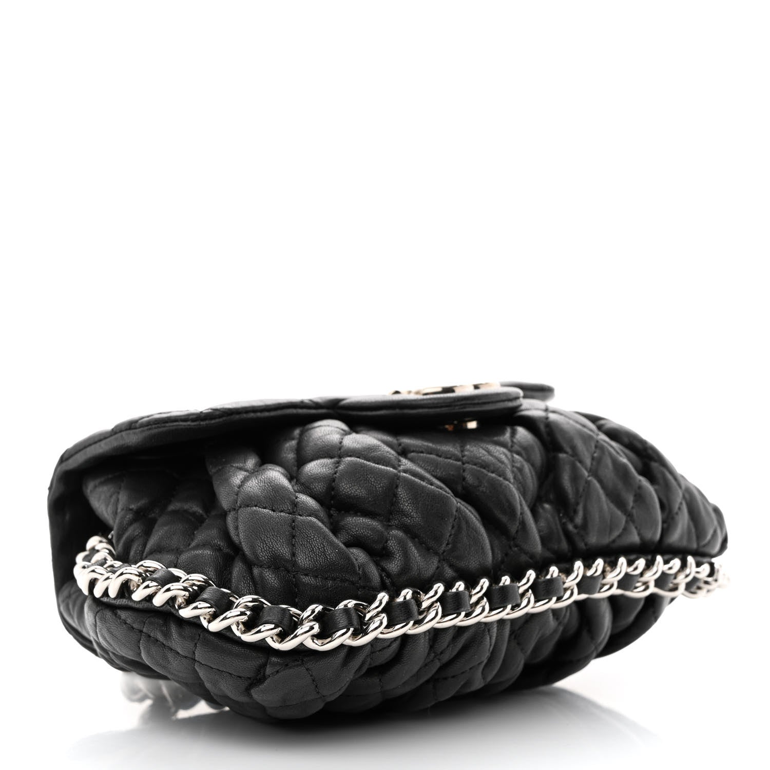 Chanel Washed Lambskin Quilted Mini Chain Around Flap Black 4 of 12