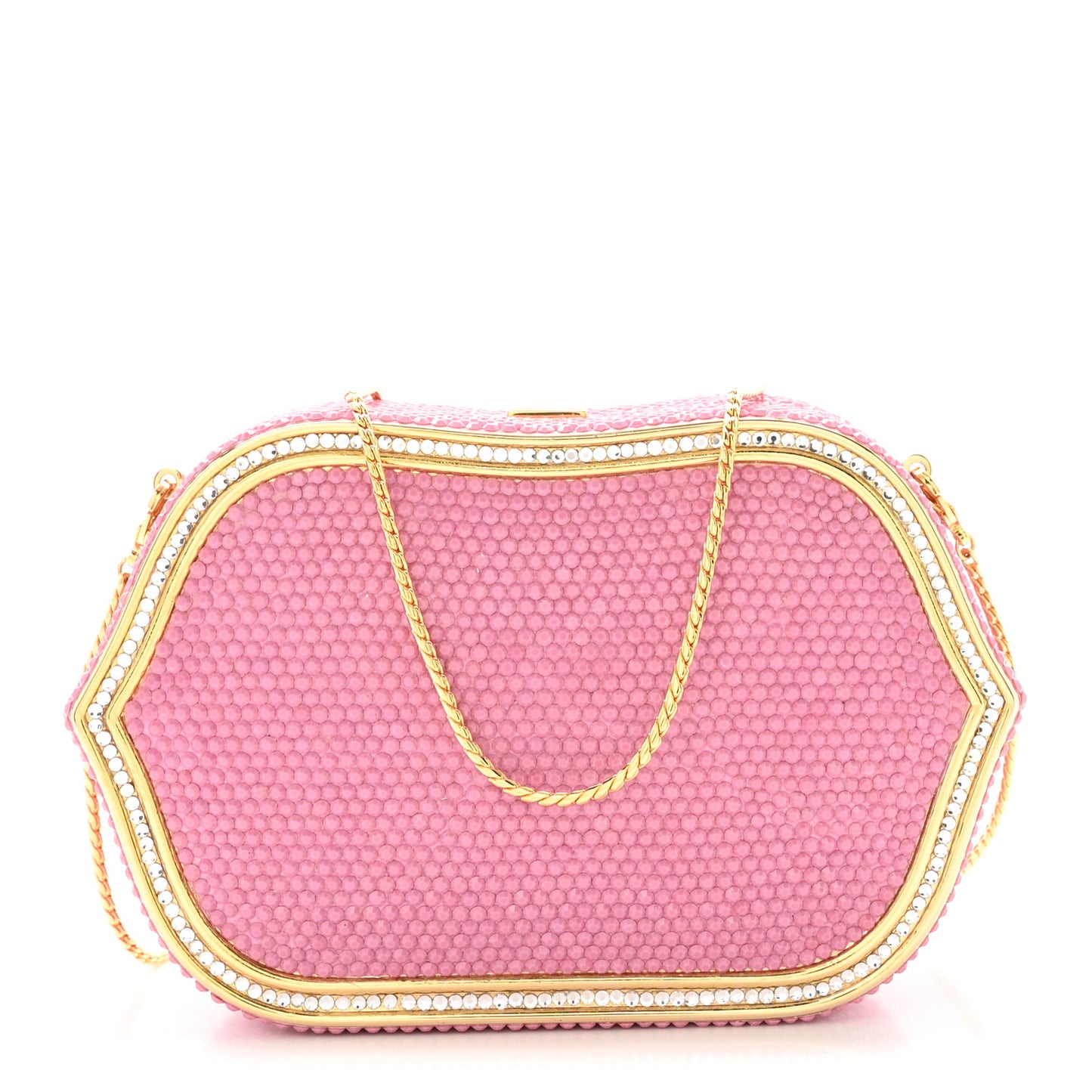 Swarovski Crystal Minaudière Clutch Pink