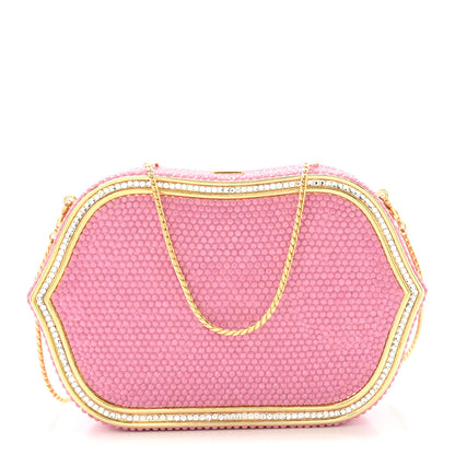 Judith Leiber Swarovski Crystal Minaudière Clutch Pink 1 of 10