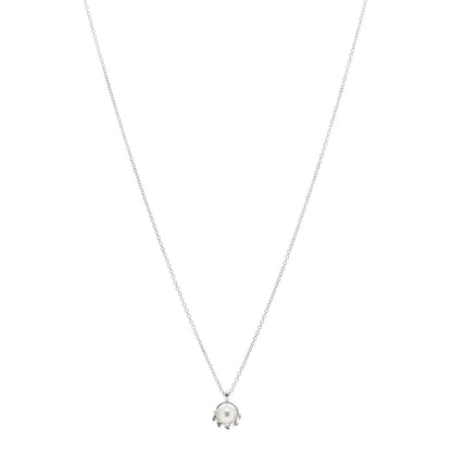 Tiffany Sterling Silver Pearl Paloma Picasso Olive Leaf Pendant Necklace 1 of 4