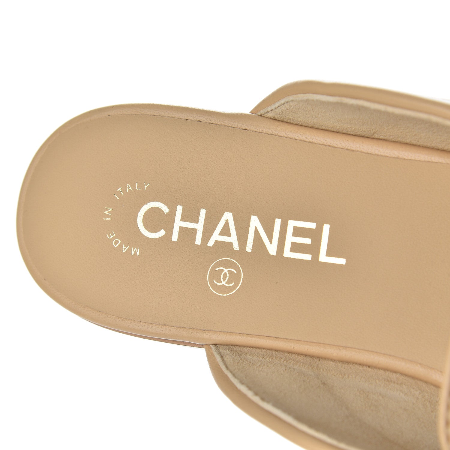 Chanel Lambskin Pearl CC Mules 40.5 Beige 6 of 14