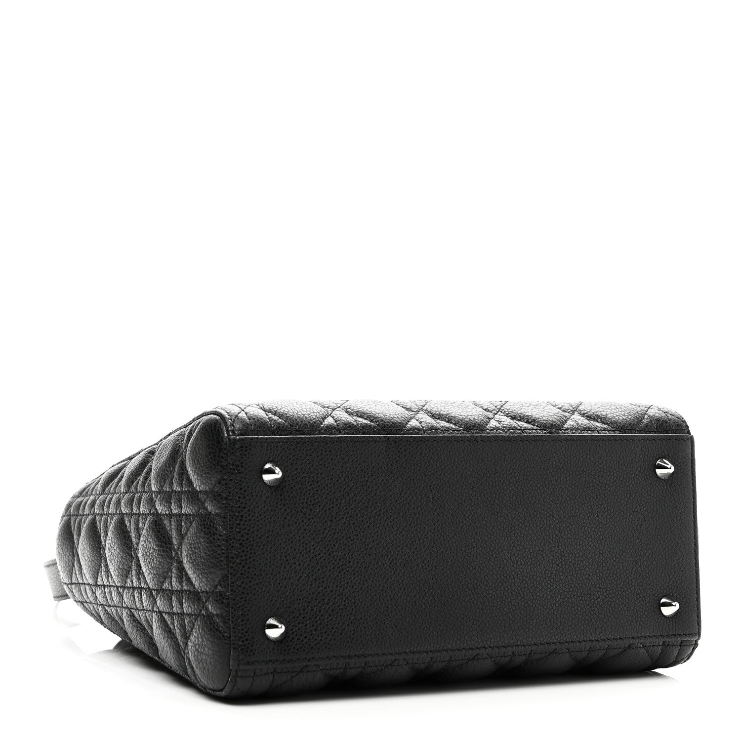 Christian Dior Grained Calfskin Cannage Medium Lady Dior Black 4 of 10