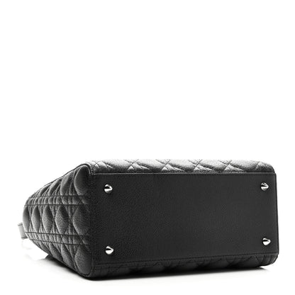 Christian Dior Grained Calfskin Cannage Medium Lady Dior Black 4 of 10