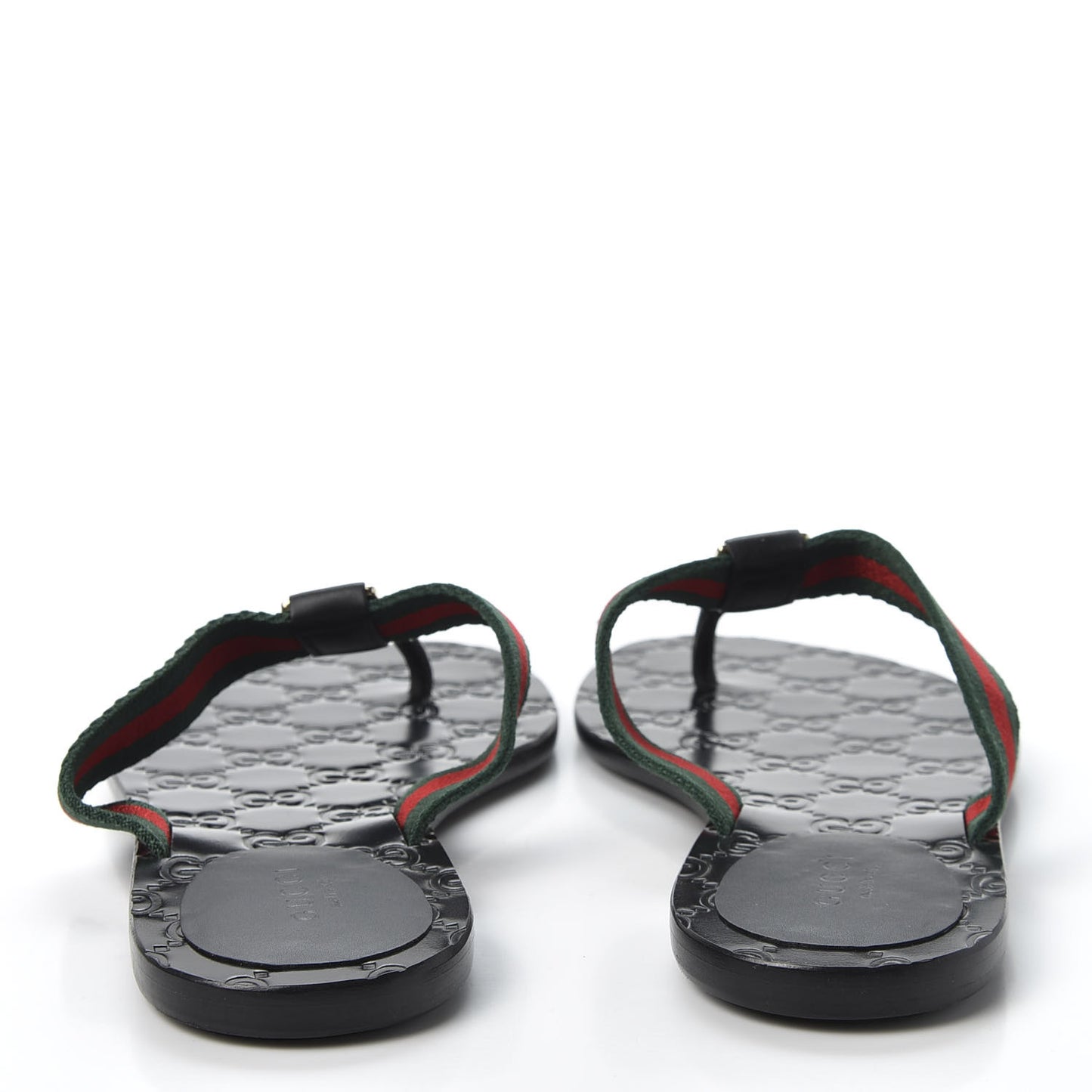 Nylon Guccissima Web Womens Thong Sandals 36 Green Red Black