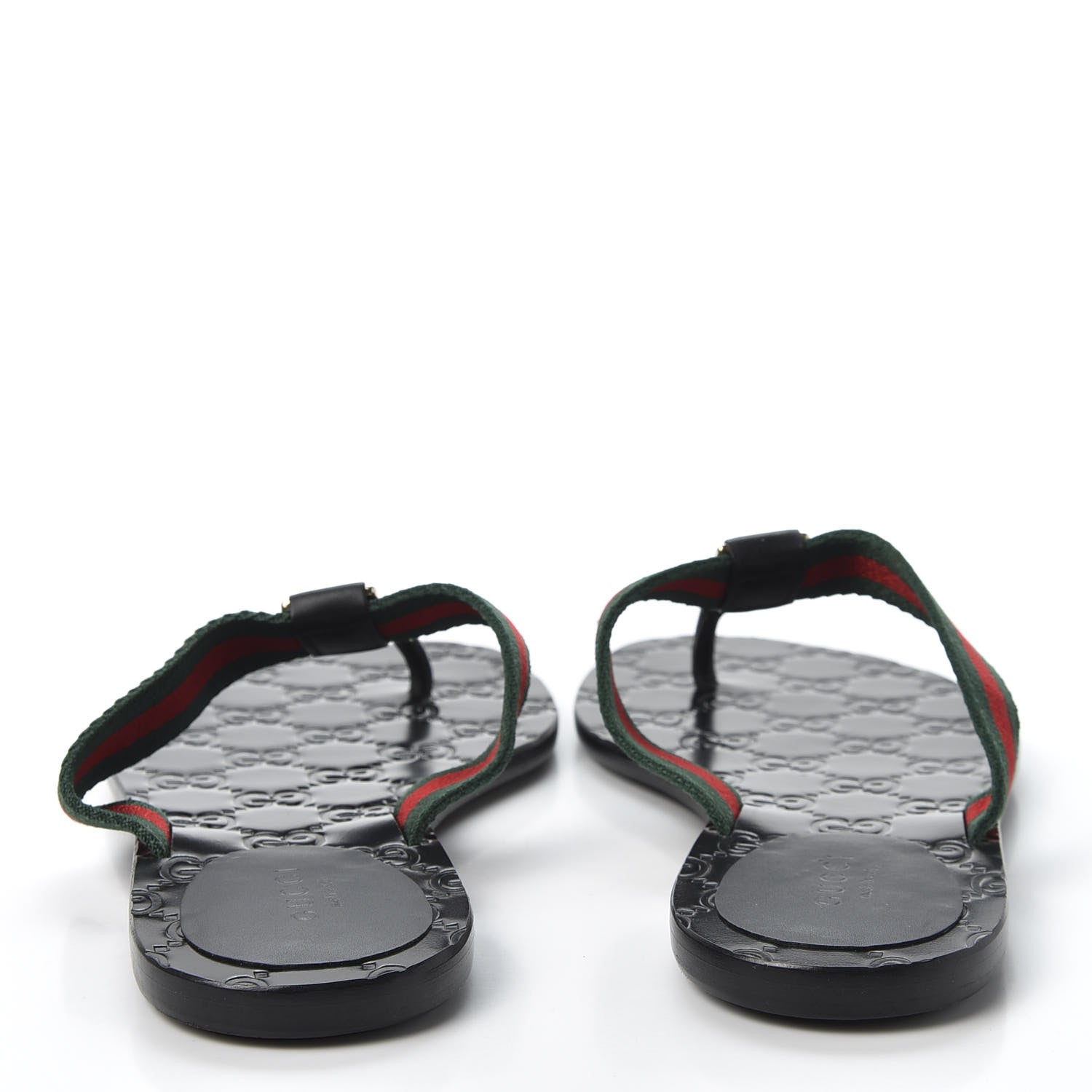 Gucci Nylon Guccissima Web Womens Thong Sandals 36 Green Red Black 6 of 8