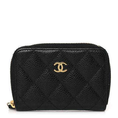 Chanel Caviar Quilted Zip Coin Purse Black 1 of 7