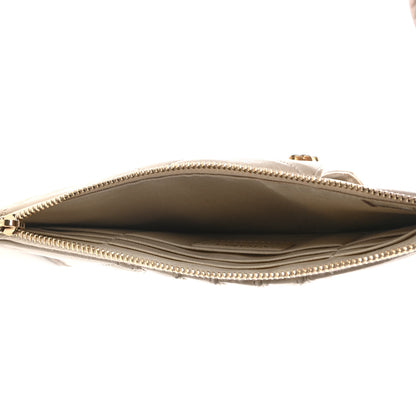 Chanel Shiny Goatskin Quilted Chanel 19 Flat Wallet Pouch Light Beige 5 of 8