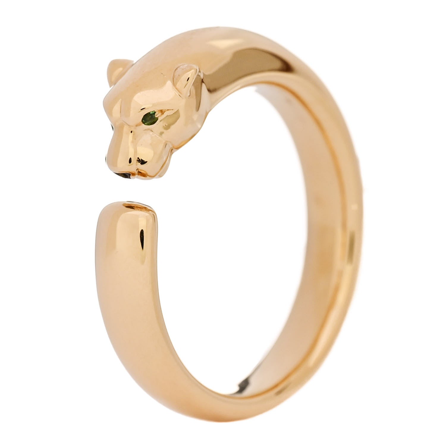 Cartier 18K Yellow Gold Tsavorite Onyx 7mm Panthere De Cartier Ring 60 9 1 of 6