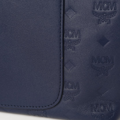 MCM Calfskin Ottomar Monogram Medium Klara Hobo Navy Blue 11 of 13