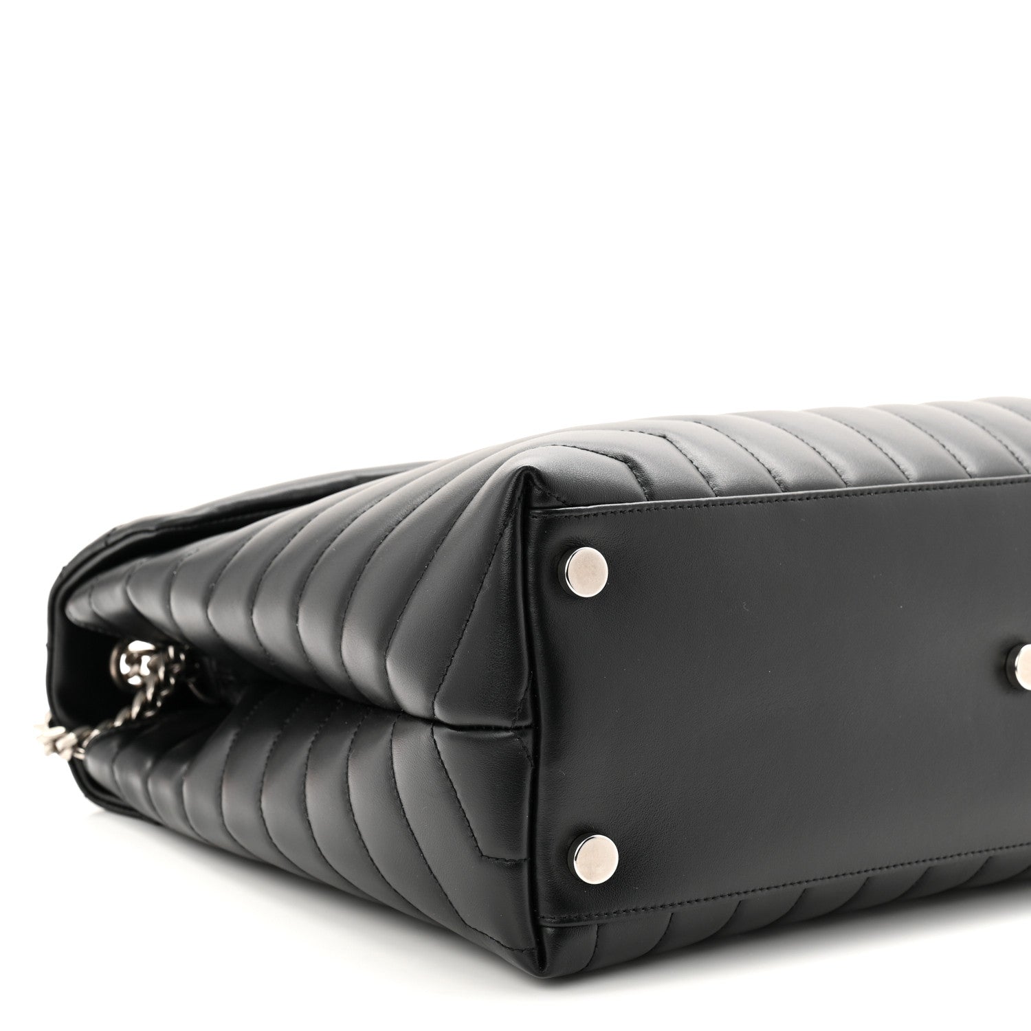 Saint Laurent Calfskin Y Quilted Monogram Large Loulou Chain Satchel Black 17 of 19
