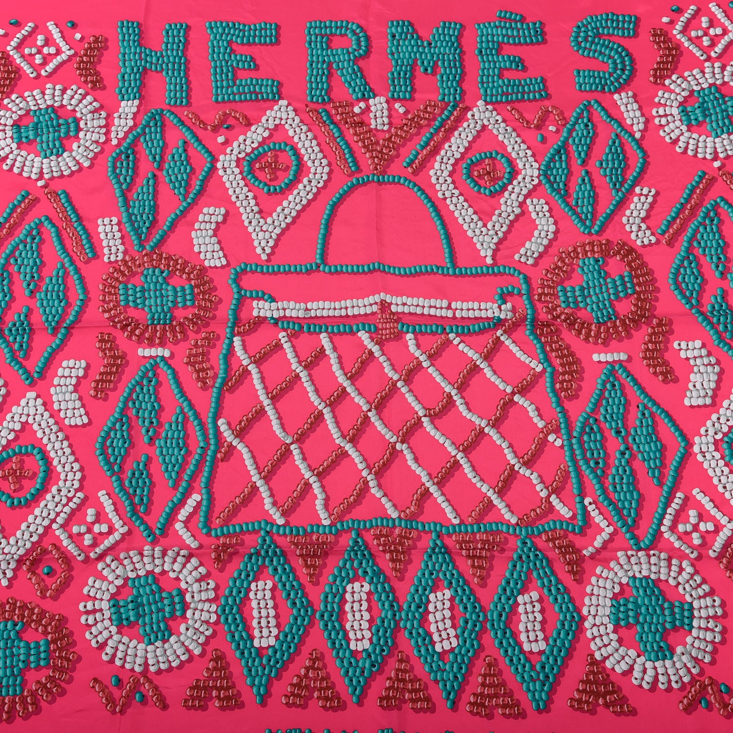 Hermes Silk Twill Kelly En Perles Giant Scarf 140 Rose Canard Gris Perle 2 of 5